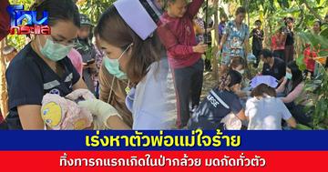 สุดสงสาร ทารกแรกเกิดถูกทิ้งในป่ากล้วย ร้องไห้จ้า มดกัดเต็มตัว ตร.เร่งหาตัวพ่อแม่ใจร้าย