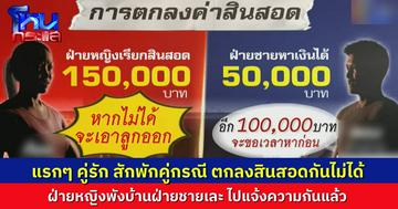 อุทาหรณ์สินสอด ฝ่ายหญิงเรียก 1.5 แสน ฝ่ายชายมี 5 หมื่น คุยไม่ลงตัว ทะเลาะกันใหญ่โต ฝ่ายหญิงพังของในบ้านฝ่ายชายเละ