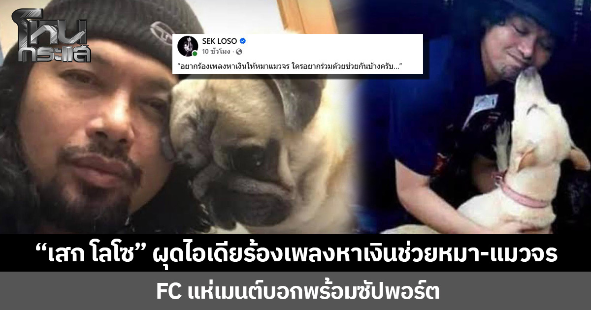 “เสก โลโซ” ผุดไอเดียร้องเพลงหาเงินช่วยหมา-แมวจร FC แห่เมนต์ บอกพร้อมซัปพอร์ต