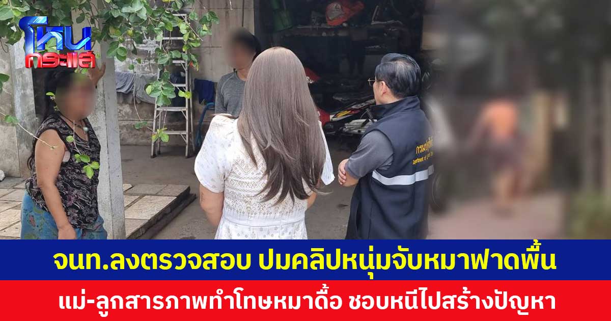 จนท.ลงตรวจสอบ ปมคลิปหนุ่มจับหมาฟาดพื้น แม่-ลูกสารภาพทำโทษหมาดื้อ ชอบหนีไปสร้างปัญหา