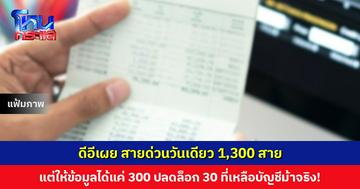 ดีอีเผย สายด่วนวันเดียว 1,300 สาย แต่ให้ข้อมูลกับ จนท. ได้แค่ 300 สาย เช็กแล้วปลดล็อก 30 ราย ที่เหลือบัญชีม้าจริง! คาดตีเนียนหวังกดดัน จนท.