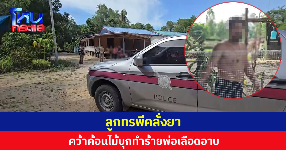 ลูกคลั่งยาใช้ค้อนไม้ตีหัวพ่ออายุ 72 ปี เลือดอาบเย็บถึง 4 เข็ม พ่อเผยโดนทำร้ายหลายครั้งจนต้องใช้ไม้เท้าพยุงเดิน