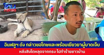 อินฟลูฯ ดัง กล่าวขอโทษและพร้อมเยียวยาผู้บาดเจ็บ หลังสิงโตหลุดจากกรง ไปทำร้ายชาวบ้าน