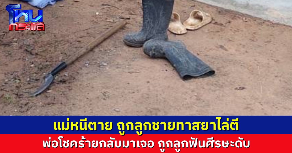 ลูกชายหลอนยา ไม้ไล่ตีแม่ จนต้องหนีเอาชีวิตรอด แต่พ่อเคราะห์ร้ายกลับมาพอดี ถูกลูกใช้มีดฟันศีรษะเสียชีวิต