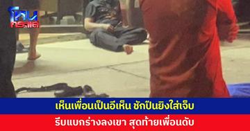 2 เพื่อนซี้พากันไปล่าสัตว์ เห็นเพื่อนเป็นอีเห็น ชักปืนยิงใส่ พอรู้เพื่อนสิ้นใจ ถึงกับเข่าทรุด