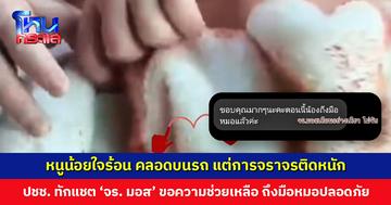 หนูน้อยใจร้อน คลอดบนรถ แต่การจราจรติดหนัก ปชช. ทักแชต ‘จร. มอส’ ขอความช่วยเหลือ