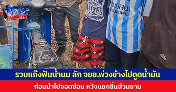 รวบแก๊งฟันน้ำนม ลัก จยย.พ่วงข้างไปดูดน้ำมัน  ก่อนนำไปจอดซ่อน หวังแยกชิ้นส่วนขาย
