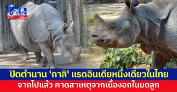 'กาลิ' แรดอินเดียหนึ่งเดียวในไทย จากไปแล้ว หลังอยู่คู่สวนสัตว์เชียงใหม่เกือบ 40 ปี  คาดสาเหตุเนื้องอกในมดลูก