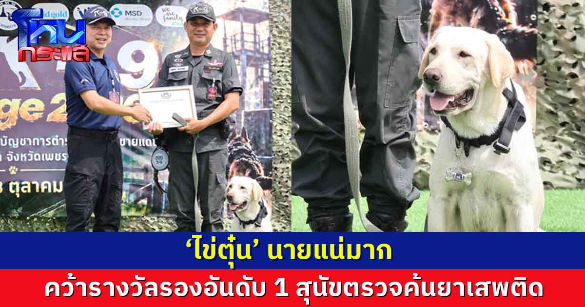 ‘ไข่ตุ๋น’ นายแน่มาก  คว้ารางวัลรองอันดับ 1 สุนัขตรวจค้นยาเสพติด