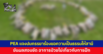 PEA แจงปมภรรยาร้องสามีไปฝึกพนักงานใหม่จนต้องผ่าตัดสมอง ยันผลสอบชัดอาการป่วยไม่เกี่ยวกับการฝึก