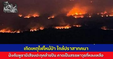 ไฟไหม้ป่า ใกล้ปราสาทคนา ฝั่งกัมพูชามีเสียงปะทุ คล้ายกระสุนปืน คาดไฟป่าทำให้สรรพาวุธ ที่หลงเหลือในพื้นที่ชายแดนเกิดการปะทุ