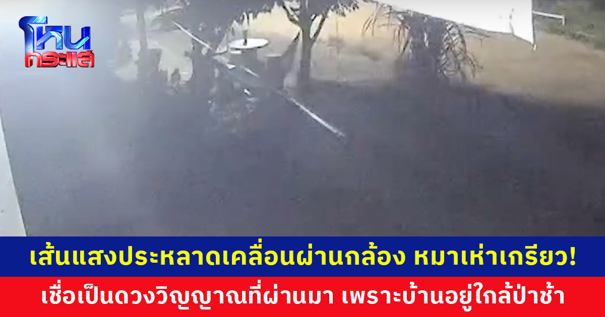 เส้นแสงประหลาดเคลื่อนผ่านกล้อง หมาเห่าเกรียว! เชื่อเป็นดวงวิญญาณที่ผ่านมา เพราะบ้านอยู่ใกล้ป่าช้า