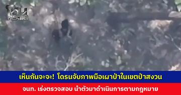 เห็นกันจะจะ! โดรนจับภาพมือเผาป่าในเขตป่าสงวน เจ้าหน้าที่เร่งตรวจสอบ นำตัวมาดำเนินการตามกฎหมาย