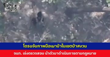 คาหนังคาเขา! โดรนจับภาพมือเผาป่าในเขตป่าสงวน เจ้าหน้าที่เร่งตรวจสอบ นำตัวมาดำเนินการตามกฎหมาย