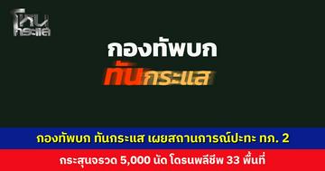 กองทัพบก ทันกระแส เผยสถานการณ์ปะทะ ทภ. 2 กระสุนจรวด 5,000 นัด โดรนพลีชีพ 33 พื้นที่
