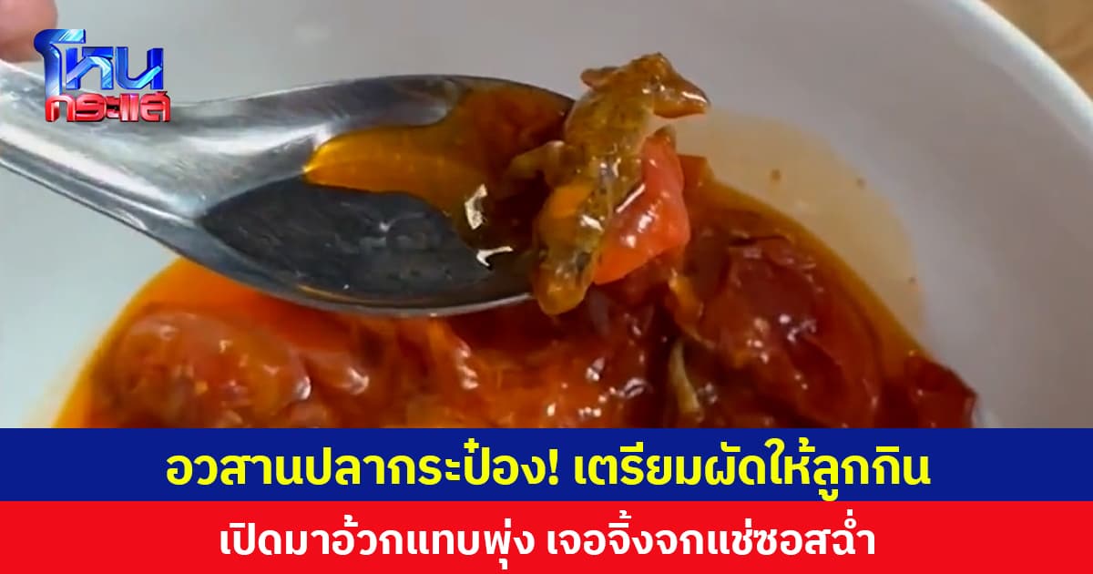 อวสานปลากระป๋อง! เตรียมผัดให้ลูกกิน เปิดมาอ้วกแทบพุ่ง เจอจิ้งจกแช่ซอสฉ่ำ