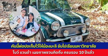 "โบว์ แวนดา" โชว์รถมินิคันโปรดของ "ปอ ทฤษฎี" รำลึกครบรอบ 10 ปี แฟนคลับซูมทะเบียน "ปอ 23" เผยความตั้งใจพ่อเตรียมไว้ให้ "น้องมะลิ" ขับไปเรียนมหาวิทยาลัย