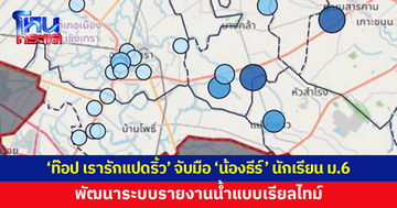 'ท๊อป เรารักแปดริ้ว' จับมือ 'น้องธีร์' นักเรียน รร.สุจิปุลิ พัฒนาระบบรายงานน้ำแบบเรียลไทม์