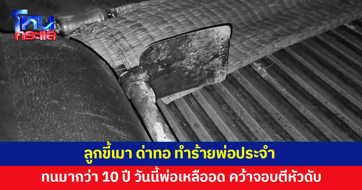 ลูกขี้เมา ด่าทอ ทำร้ายพ่อประจำ วันนี้พ่อเหลืออด คว้าจอบตีหัวดับ