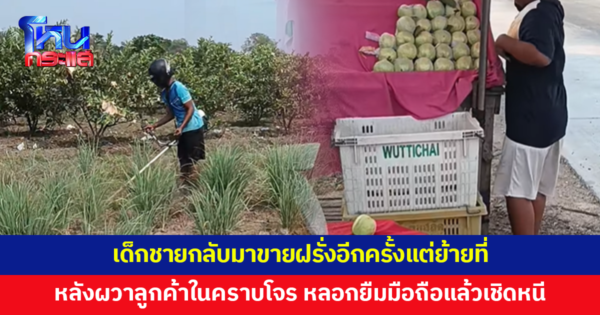 เด็กชายกลับมาขายฝรั่งอีกครั้งแต่ย้ายที่ หลังผวาลูกค้าในคราบโจร หลอกยืมมือถือแล้วเชิดหนี ซ้ำยังข่มขู่จนไม่กล้าขาย