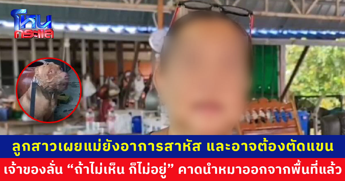 ลูกสาวเผยแม่ยังอาการสาหัส และอาจต้องตัดแขน เจ้าของลั่น “ถ้าไม่เห็น ก็ไม่อยู่” คาดนำหมาออกจากพื้นที่แล้ว 