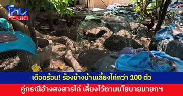 เพื่อนบ้านร้องข้างบ้านเลี้ยงไก่กว่า 100 ตัว ส่งกลิ่นเหม็น เสียงดังนานหลายปี คู่กรณีอ้างเลี้ยงไว้ตามนโยบายนายกฯ