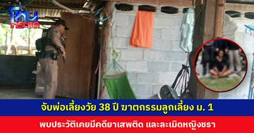 จับพ่อเลี้ยงวัย 38 ปี ฆาตกรรมลูกเลี้ยง ม. 1 ทำร้ายเมีย ปิดบ้านขังไว้ 2 วัน